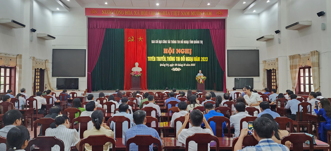 Quang cảnh hội nghị tuyên truyền, thông tin đối ngoại năm 2023